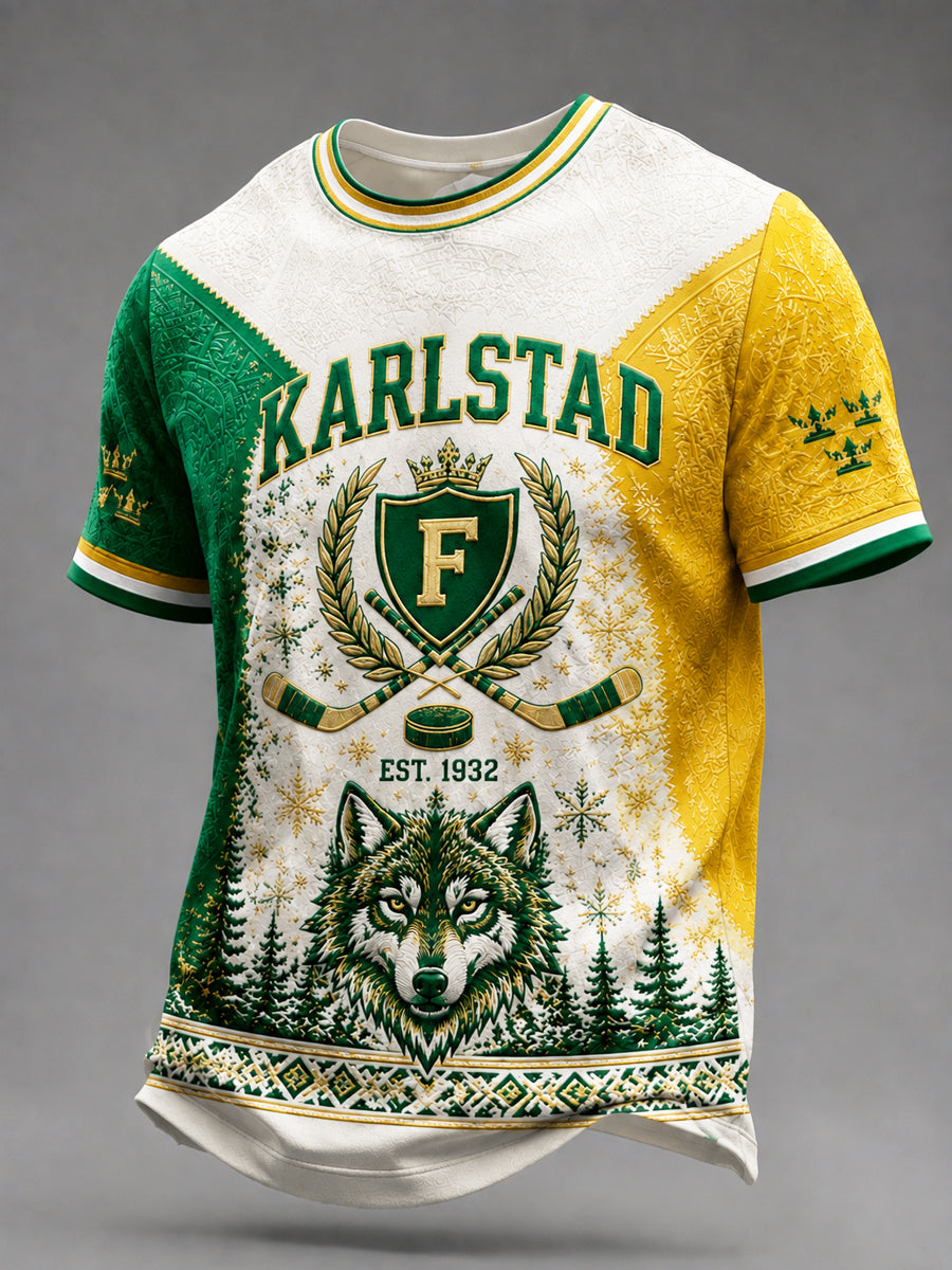 1932 Grönt och vitt hockeyklubb T-shirt