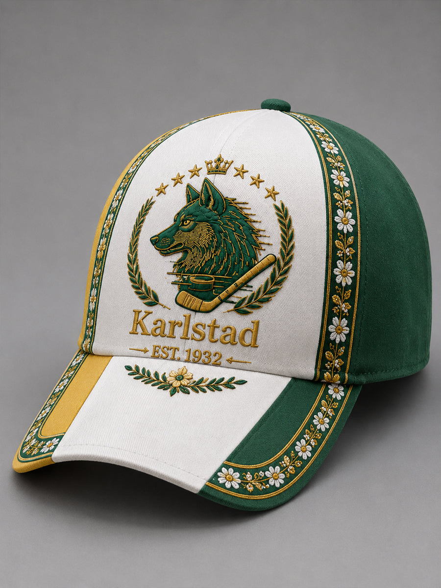 Karlstad Grönt & White Hockey Heritage Baseball Cap baseboll