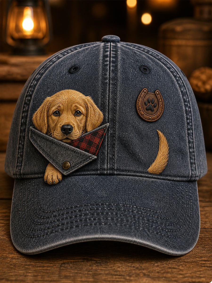 Unisex retro hatt med djurkonsttryck, avslappnad stil