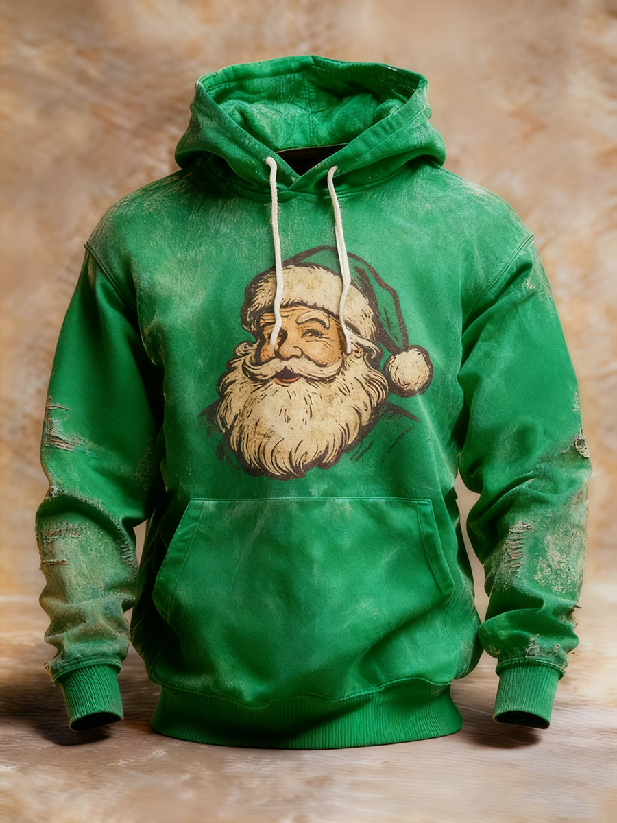 Mäns Vintage Santa Claus Hoodie.