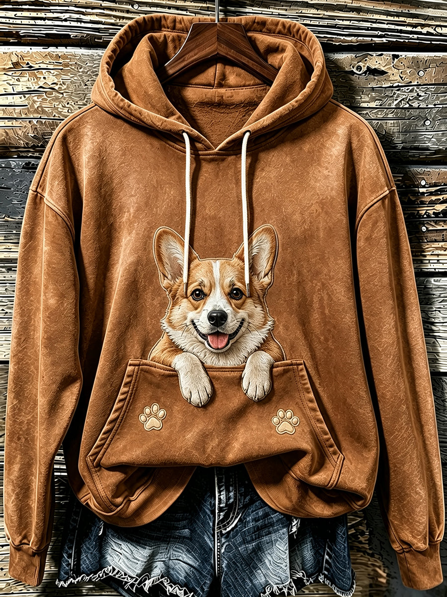 Kvinnors ljuvliga tittande Corgi & tassar Print