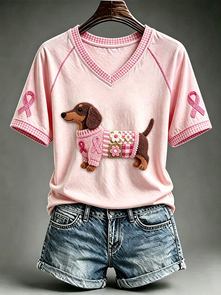 Kvinnors söt Dachhundd T-shirt