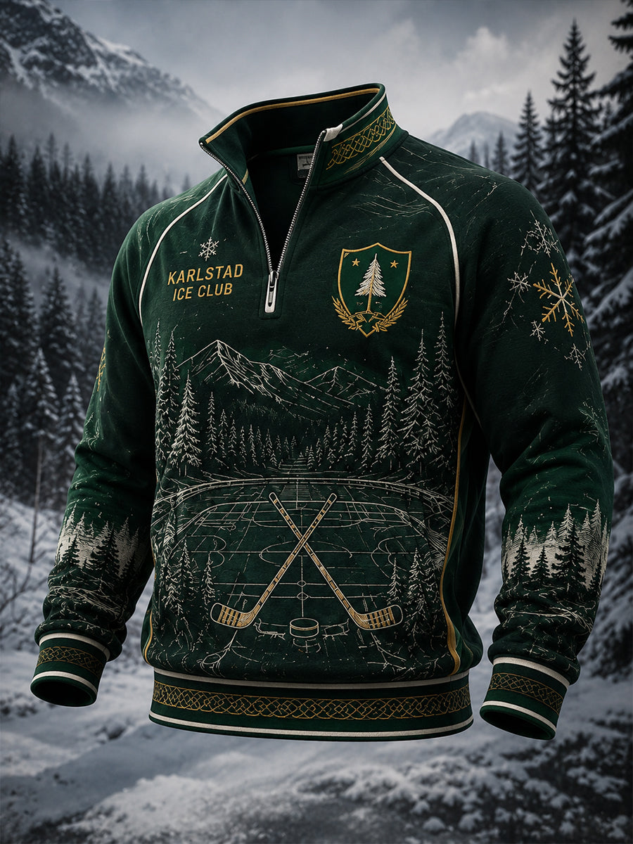 Herrarnas svenska ishockeytröja Waffle långärmad t-shirt för fans och älskare