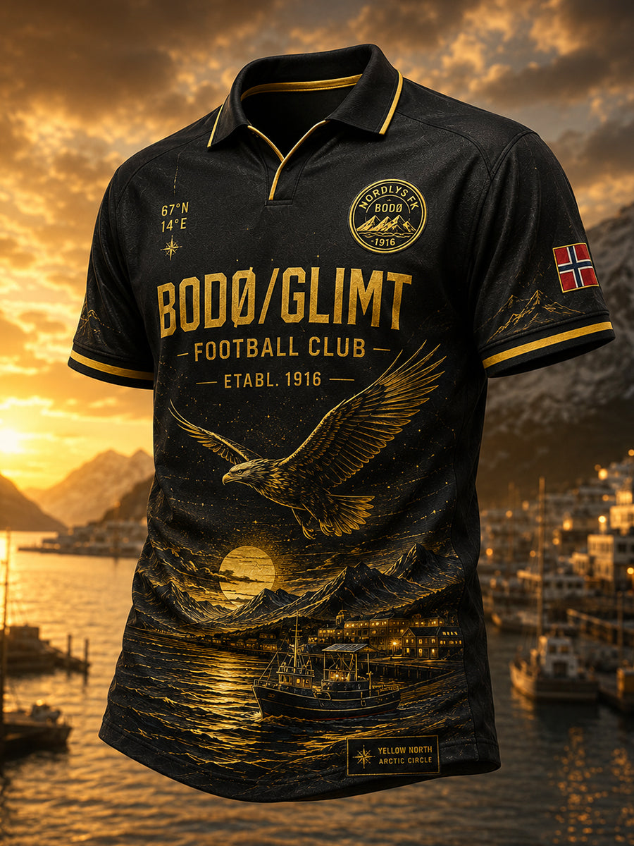 Herrarnas norska fotbollströja för fans av Bodø/Glimt med korta ärmarna
