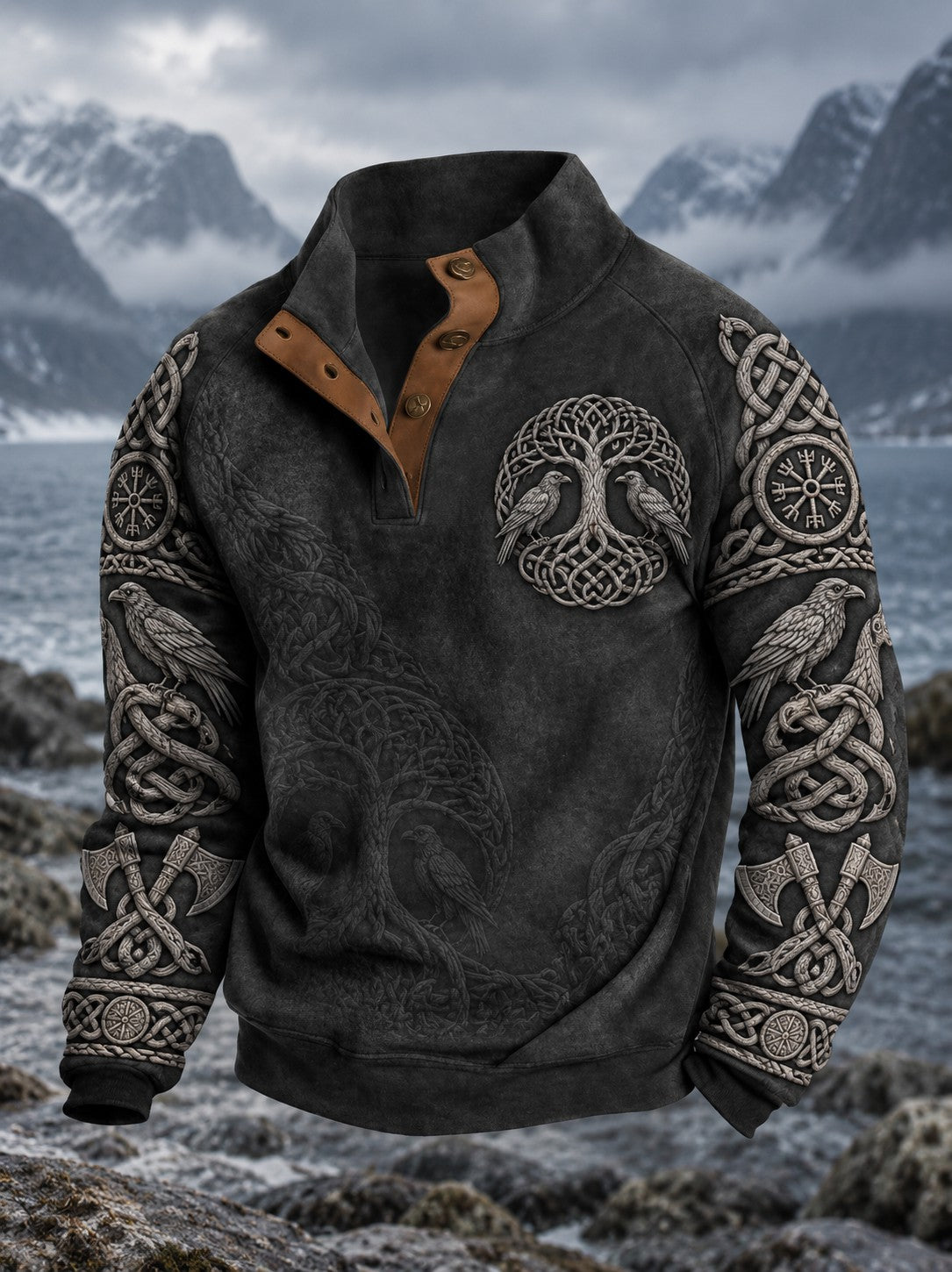 Viking tryckt tröja för män