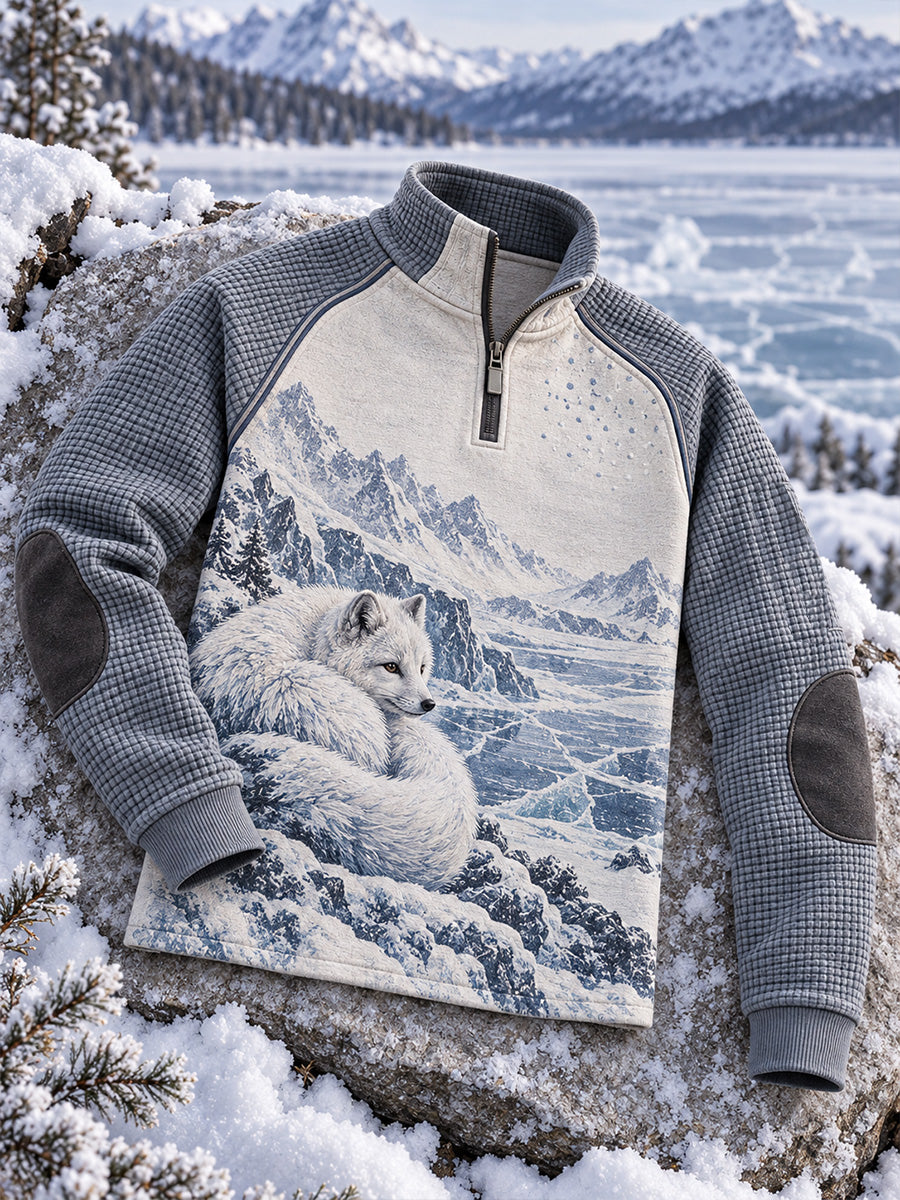 Kvinnlig avslappnad, bekväm topp med vintagebild av nordiskt djur