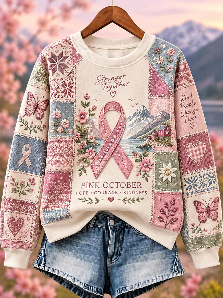 Kvinnors kamp mot bröstcancer Raglan Sweatshirt