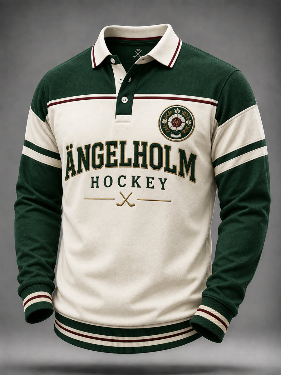 Herrpolotröja med Ängelholm Hockey-tema