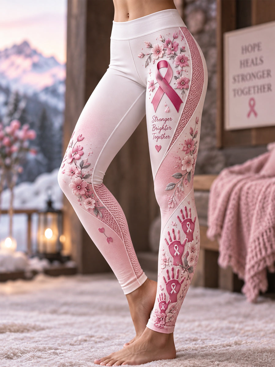 Kampanj för medvetenhet om bröstcancer hos kvinnor – sammetsleggings