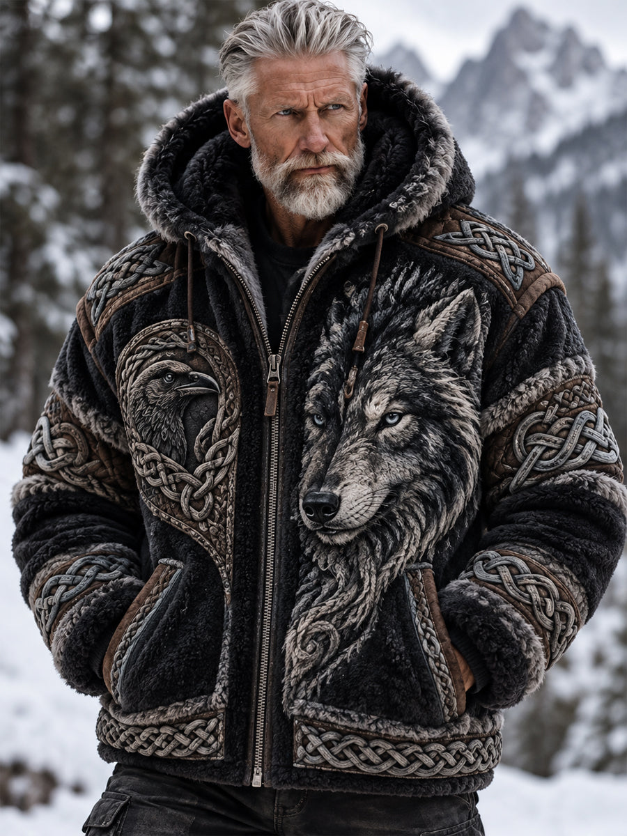 Herrkappa i vikingastil med huva