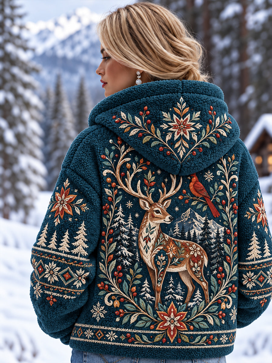 Lady's Nordiska Skogsdjur Flannel rocka