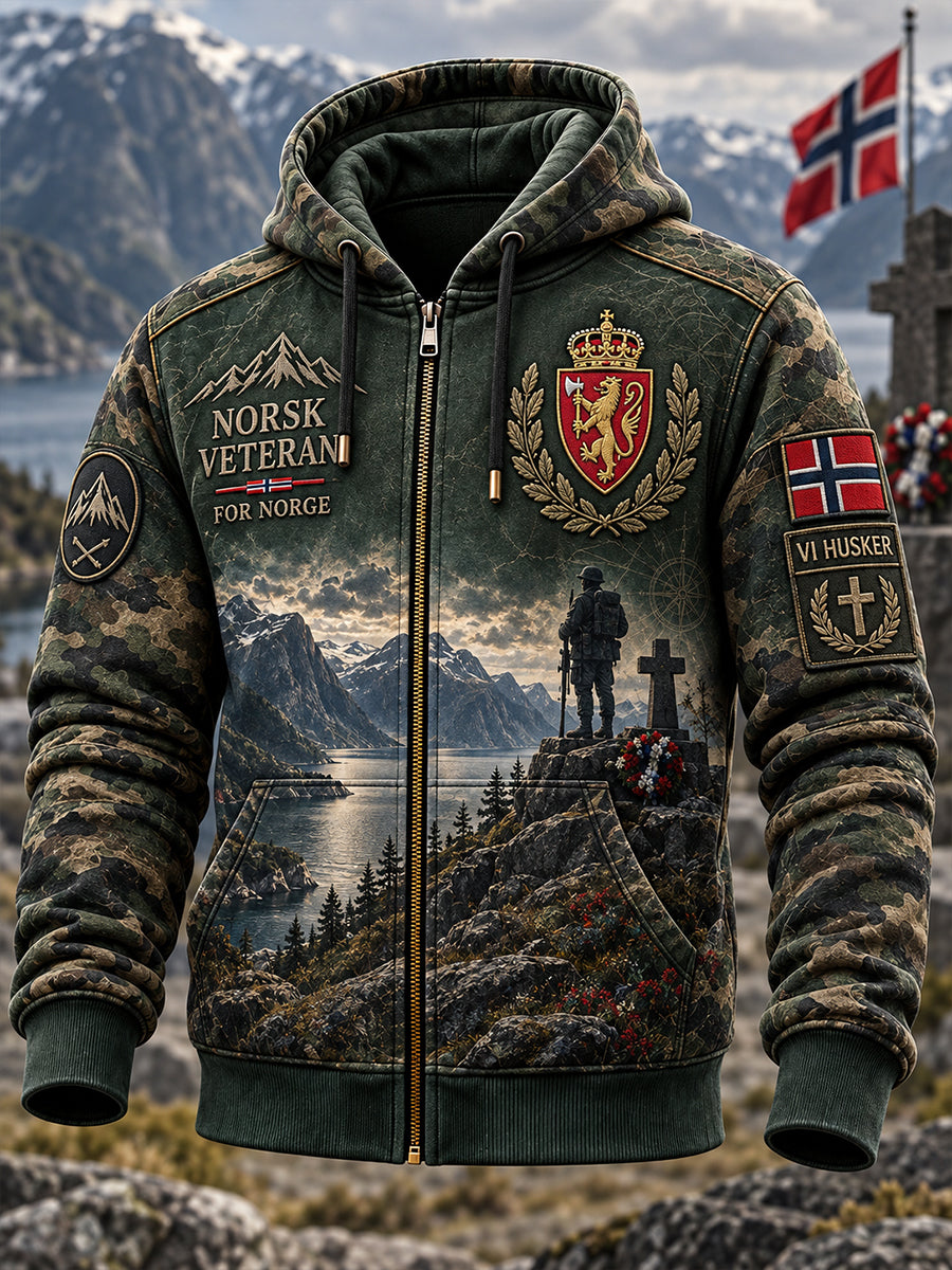Norrländsk militärminnesjacka med dragkedja för män