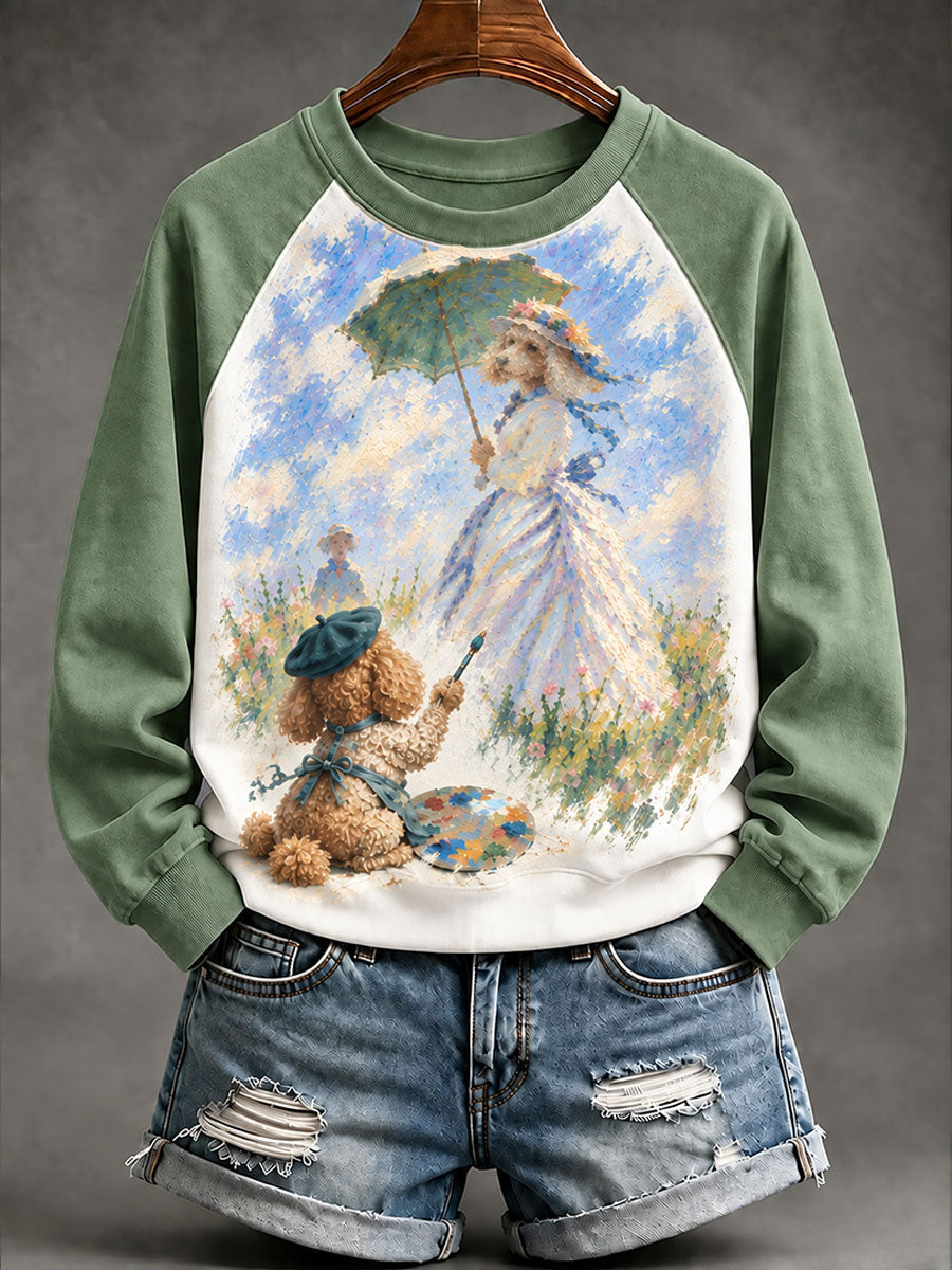 Kvinnors "Hun artist" Grafisk Casual Sweatshirt