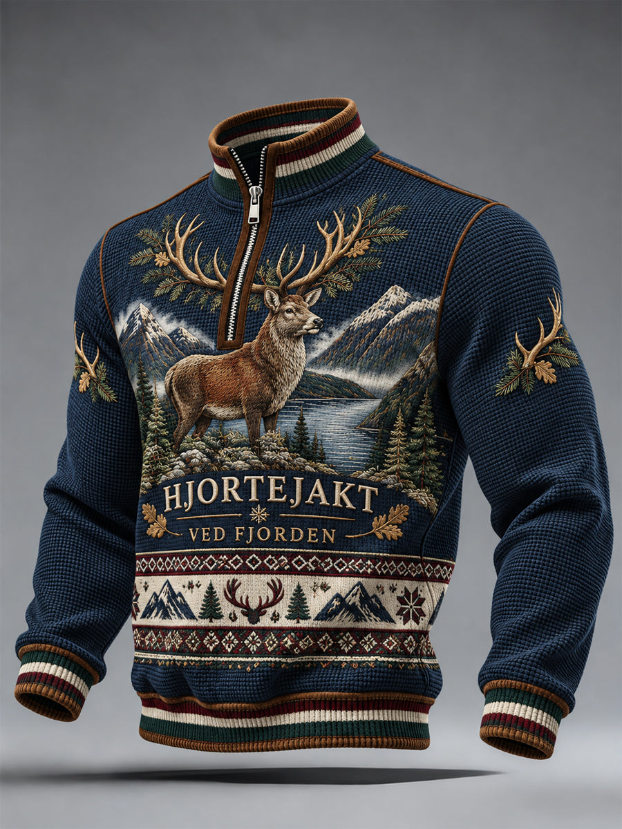 Mäns jaktsäsong Våffel Lång ärm T-shirt