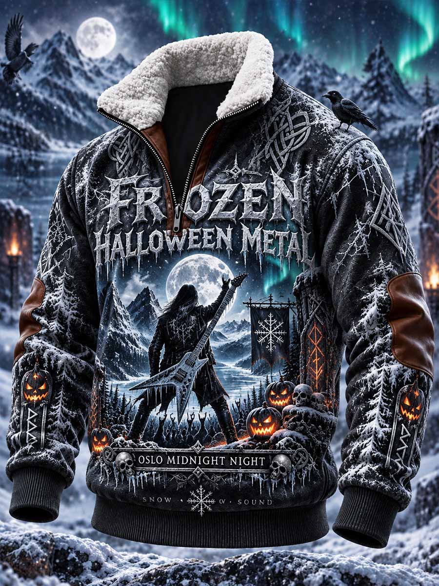 Herrtröja med grafiskt tryck – vinter, heavy metal-musik