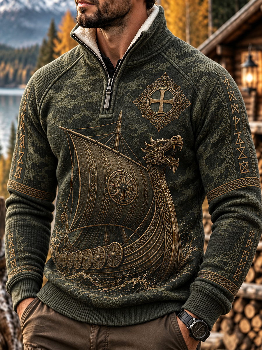 Mäns vikingad ärmträkt
