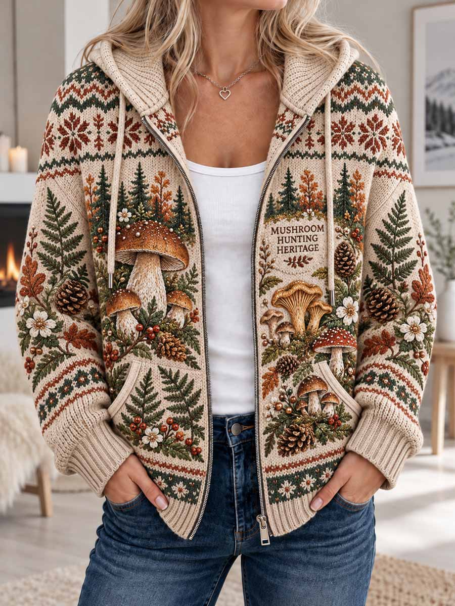 Kvinnor Retro Mushroom Säsong Mönster Skriv ut rockan