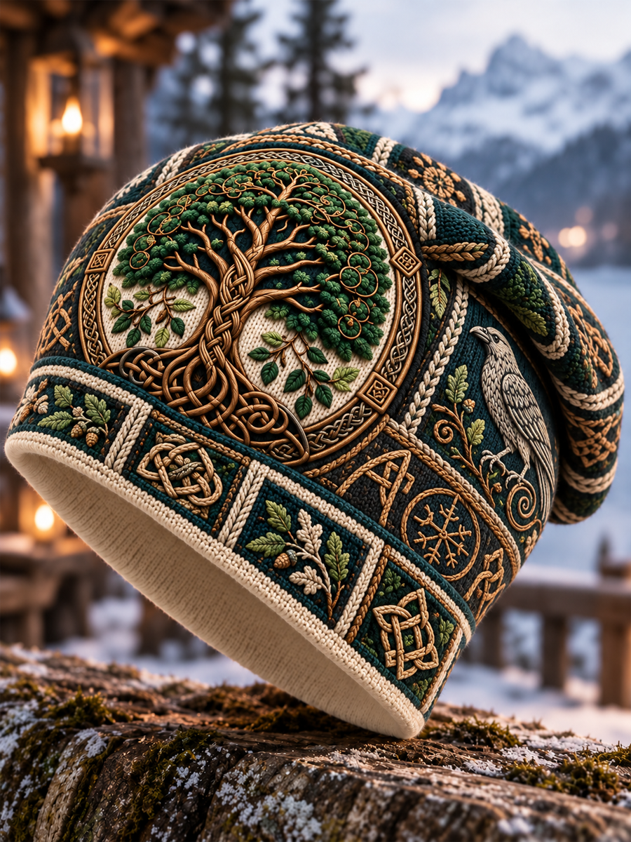 Viking kultur Vintage Höst och vinter Varm kall stickad hatt