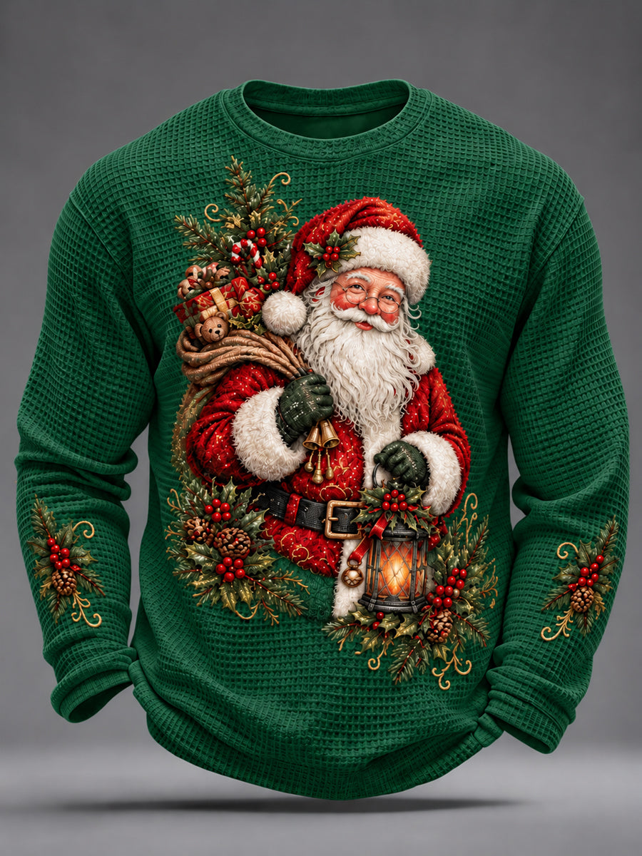 Herrkläder Julklappskläder konst vafel långärmad t-shirt