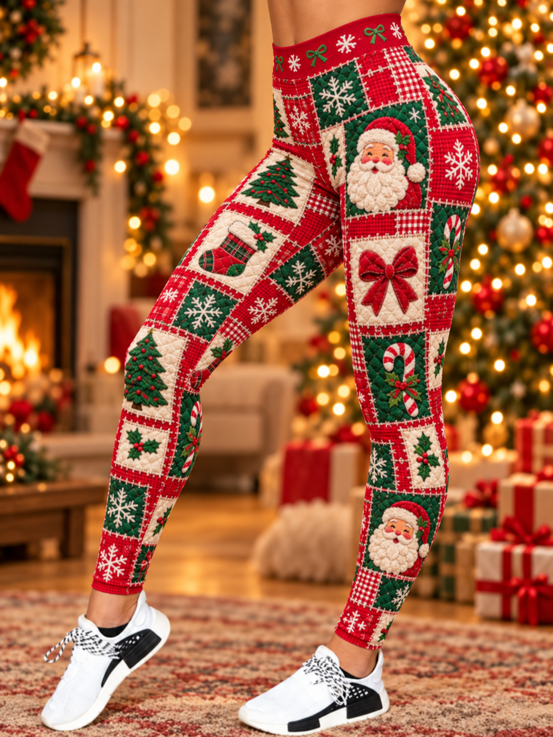 Kvinnors jul Patchwork Konst bottenar