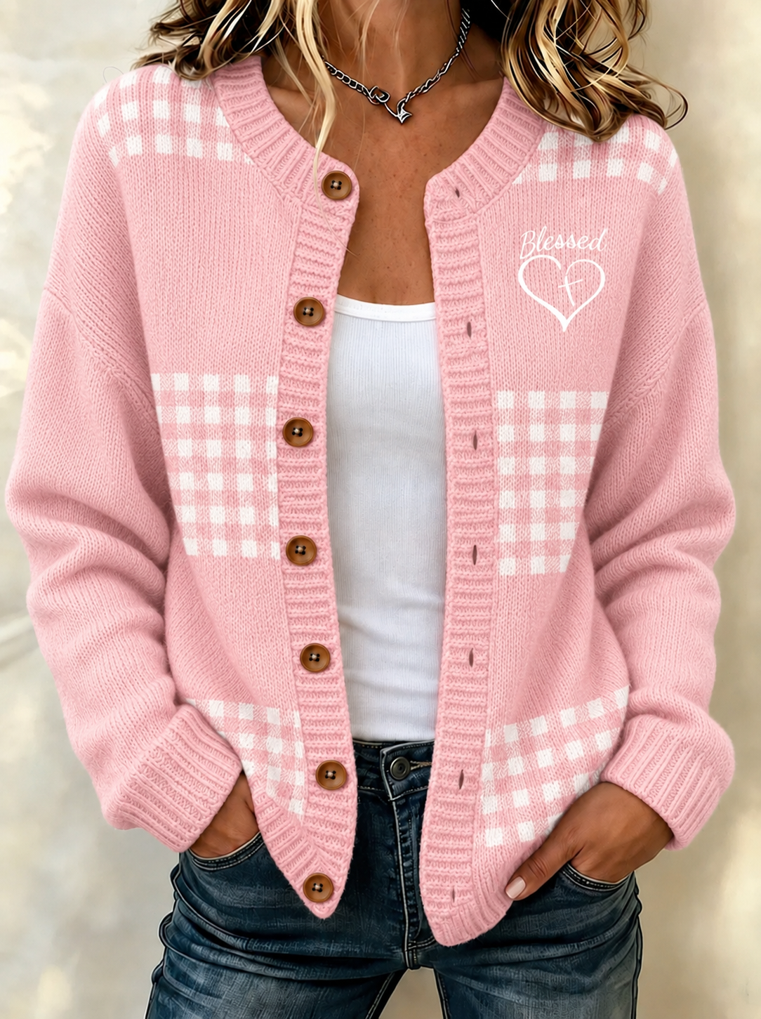 Kvinnors bröstcancer cardigan