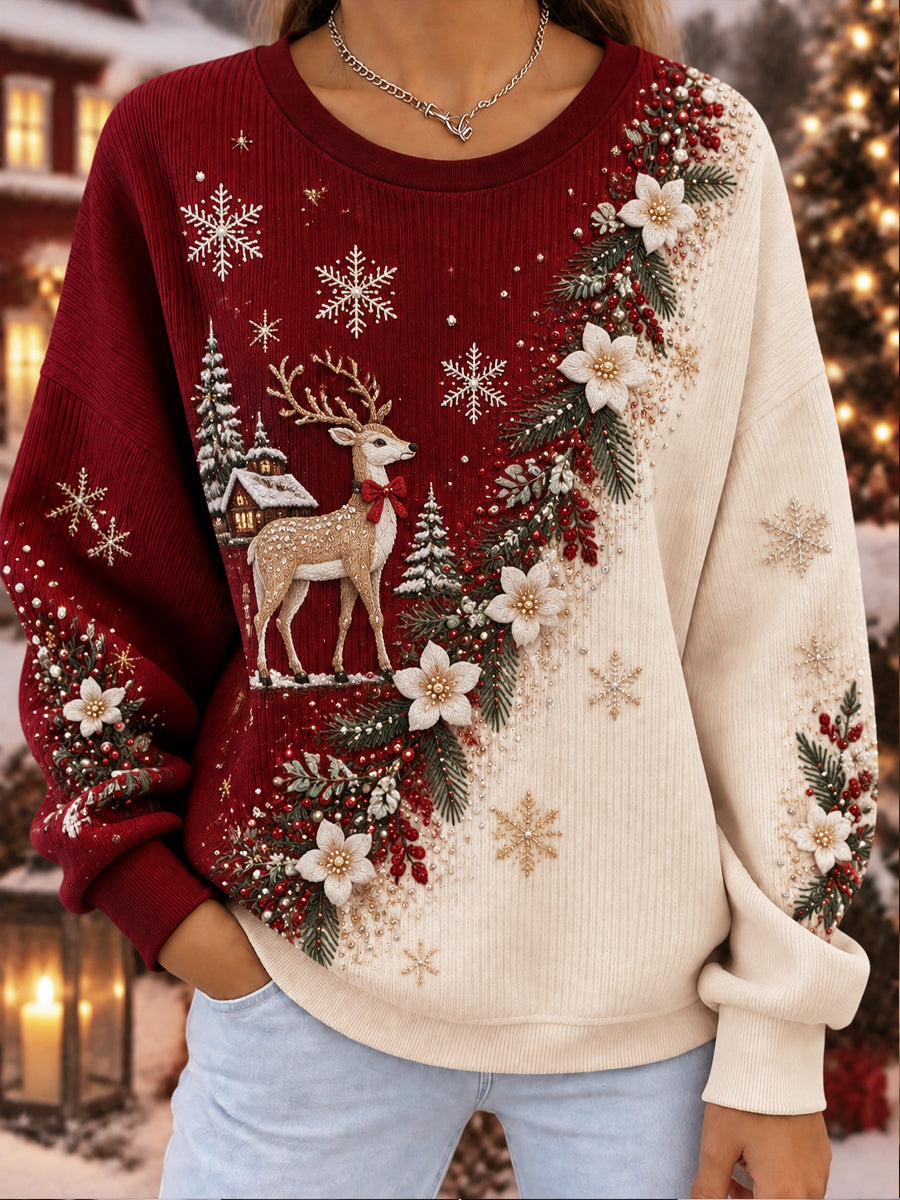 Damsweatshirt med nordisk jultradition