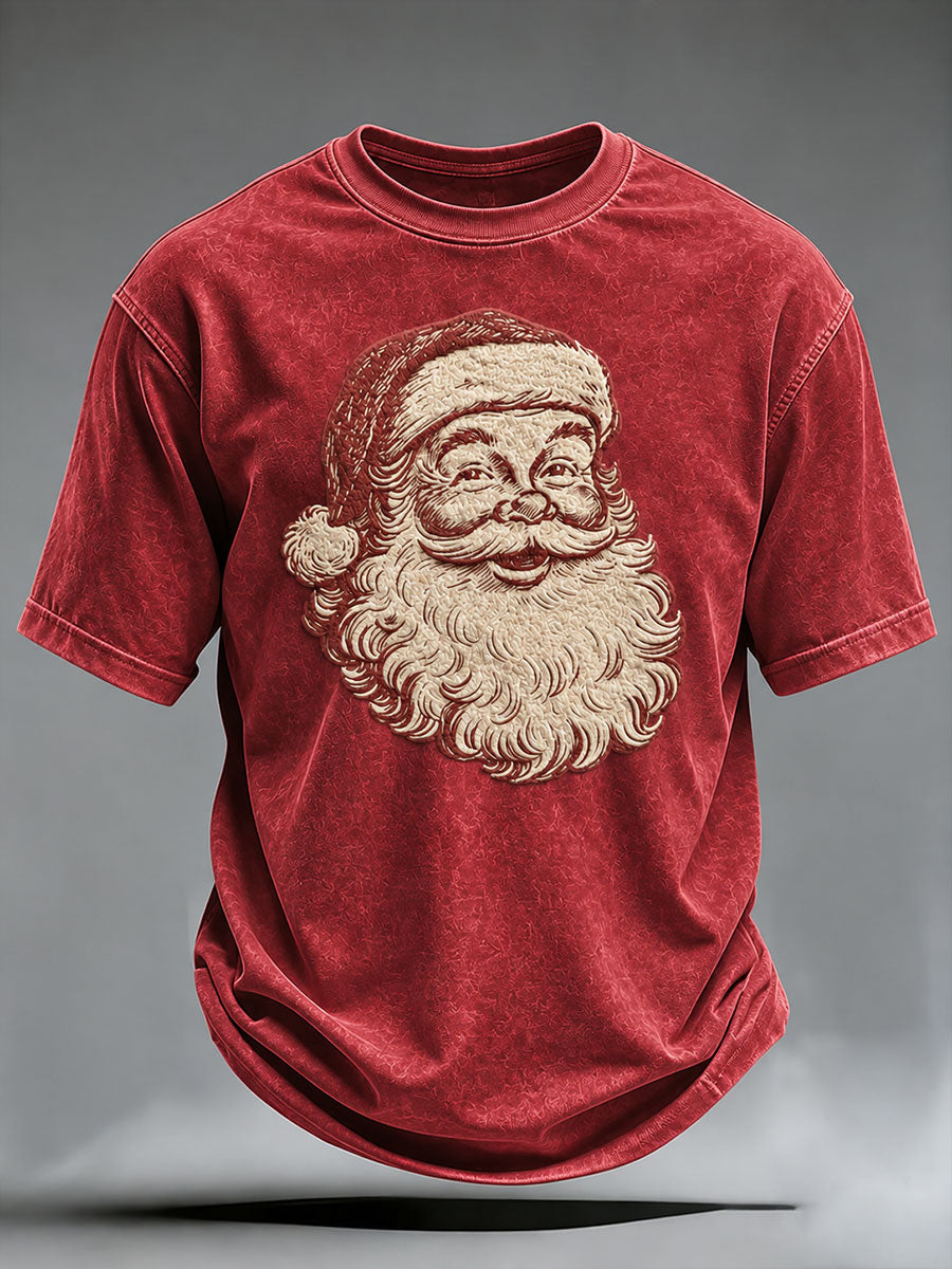 Herr T-shirt i vintagestil med julmotiv – tomte- och jultema