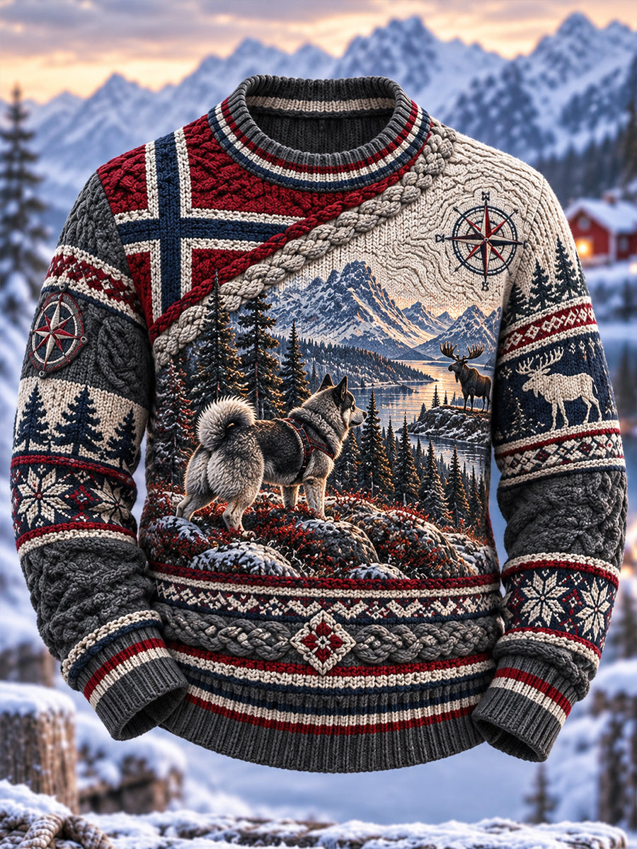 Herrtröja med jaktmotiv från Norge, imitation