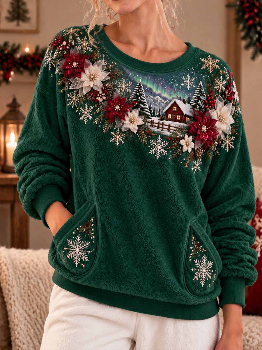 Damtröja med vintermotiv för jul- och julfesttiden