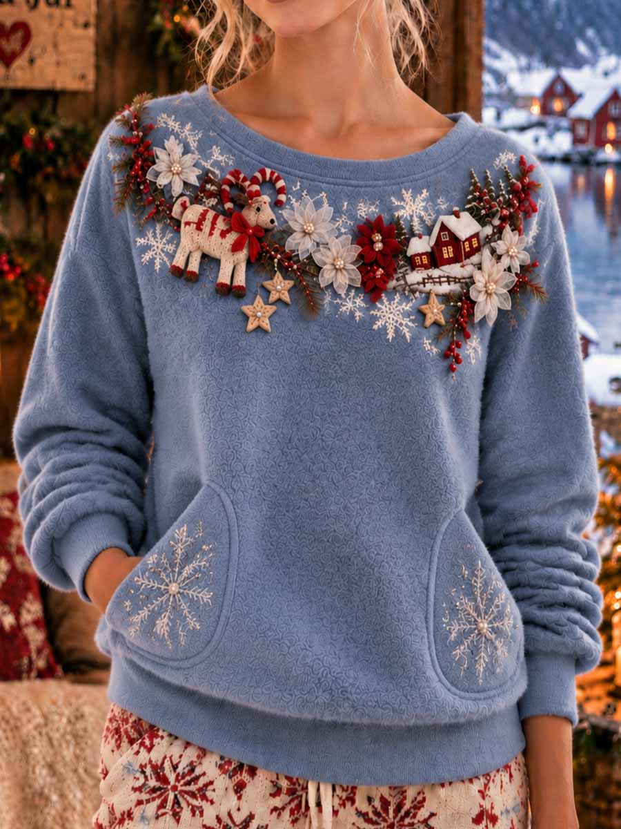 Kvinnors vinter Extreme Julsäsong Mönster Skriv ut Sweatshirt