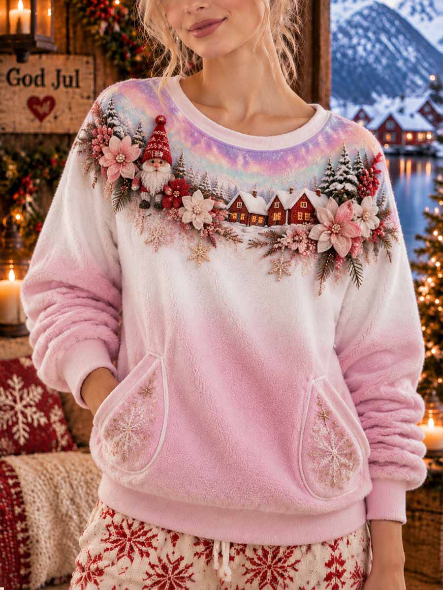 Damtröja med vintermotiv för jul- och julfesttiden