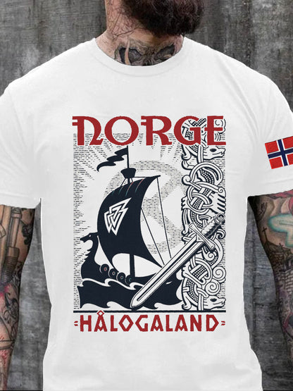 Vikingeskip trykt T-skjorte