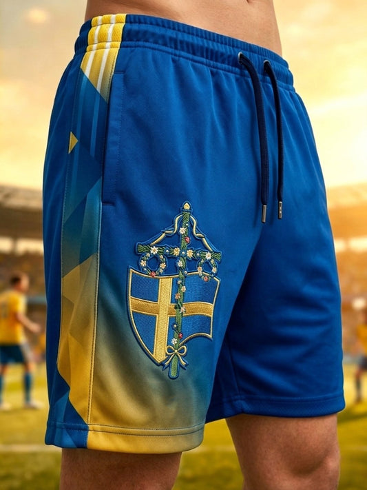 Herrkläder retro svensk fotboll lediga korta byxor