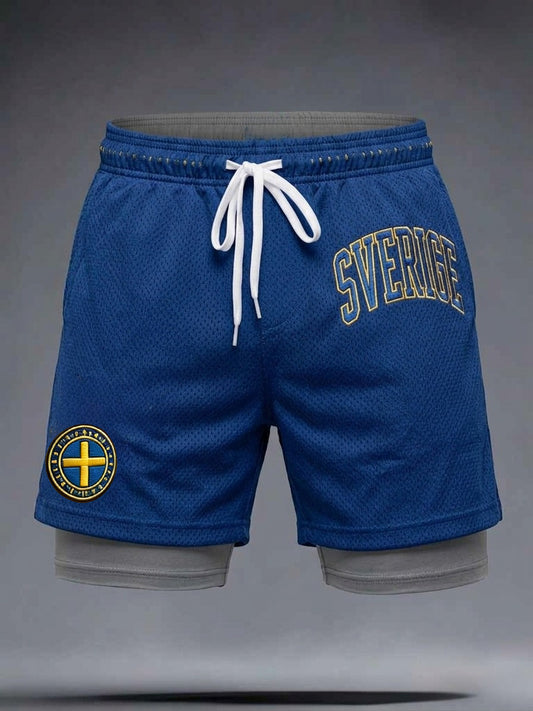 Herrkläder retro svensk fotboll lediga korta byxor