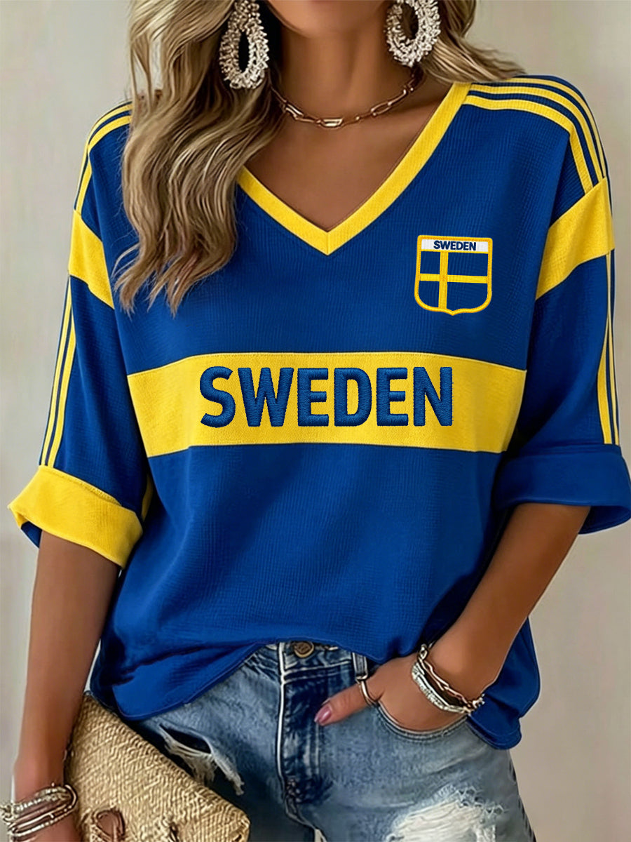 Kvinnors fotboll Tryck Casual T-shirt