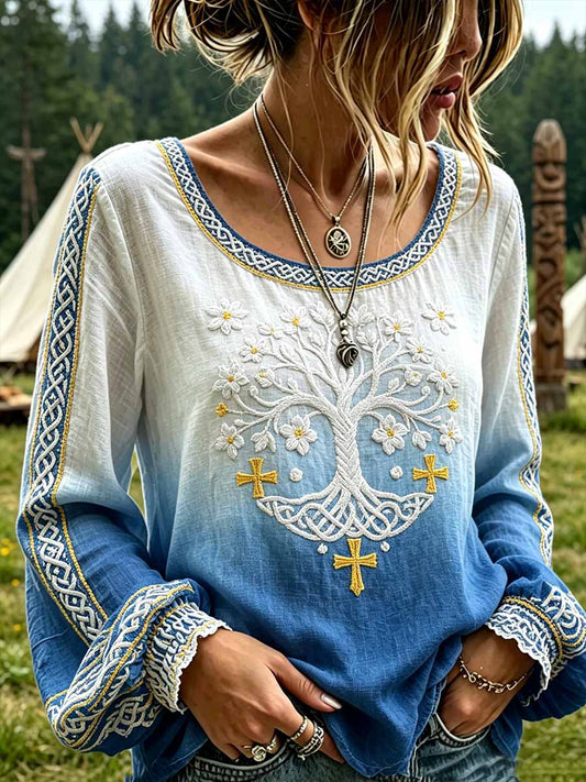 Dammode Viking Livets Träd Konsttryck Topp