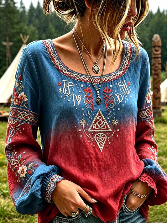 Dammode vikingartprint-topp