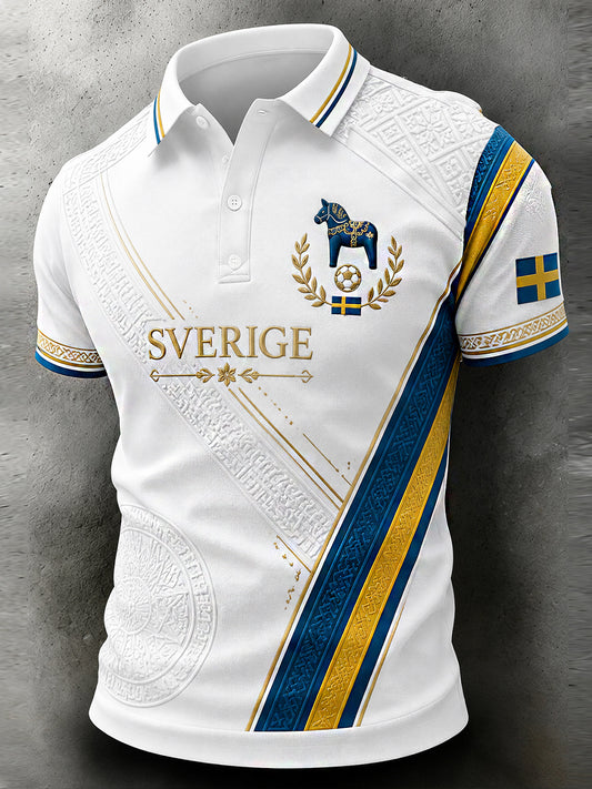 Retro svensk fotbollsfan-konsttryck avslappnad tröja