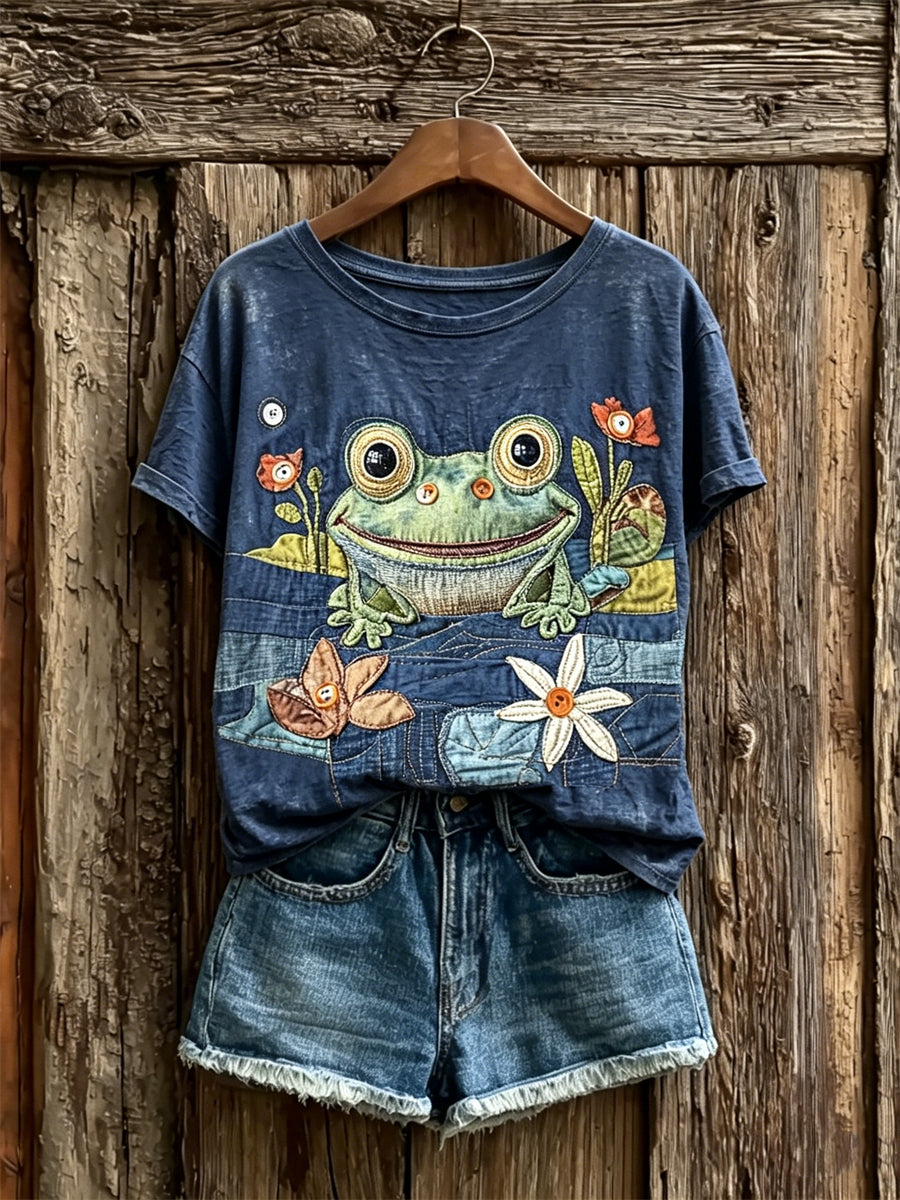 Damens ljuvliga damgroda Konst Skriv ut kortärmad t-shirta