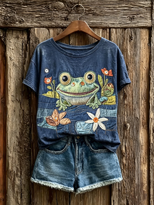 Damens ljuvliga damgroda Konst Skriv ut kortärmad t-shirta