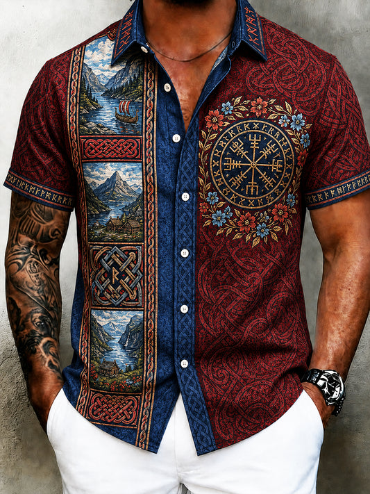 Män Retro Nordisk-stil Casual tröja med norsk konst Print