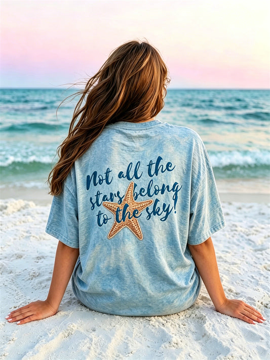Kvinnors inte alla stjärnor tillhör Sky Sea Star Vacation T-shirt