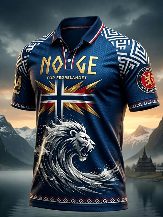 Retro Norge 2026 Lättviktspolotröja för fotbollssupportrar