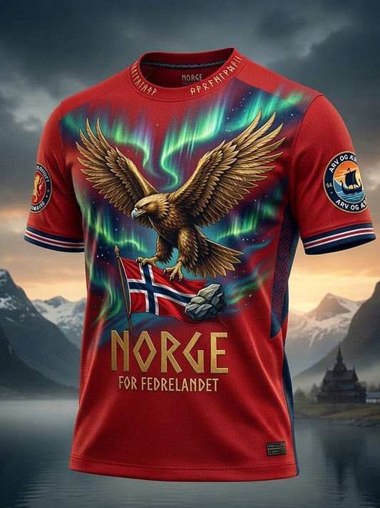 Retro Norge 2026 Lättvikts-T-shirt för fotbollssupportrar