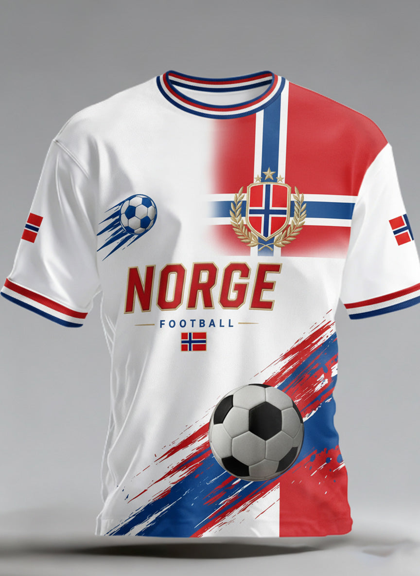 Mäns norska fotboll match konst Skriv ut T-shirt