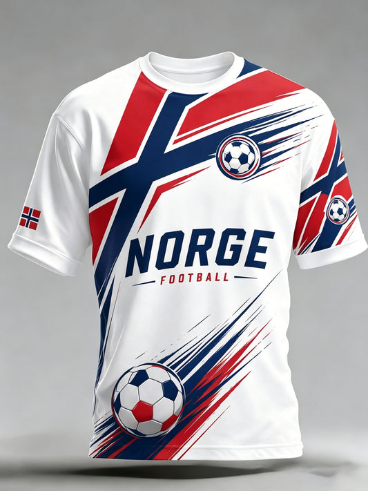 Mäns norska fotbollsfläkt konst Print T-shirt