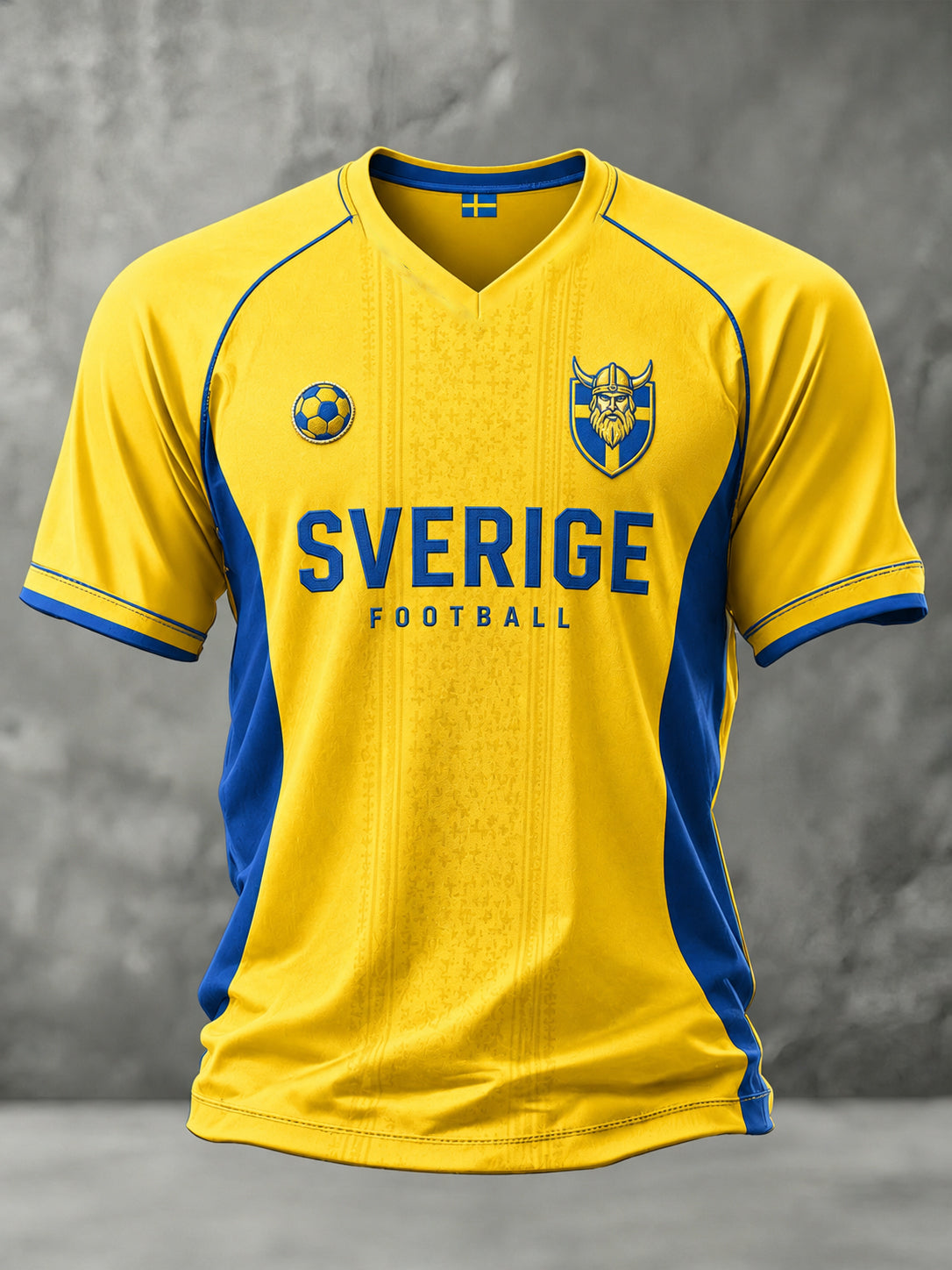 Mäns fotbolls-tema Print V-hals Raglan ärm T-shirt