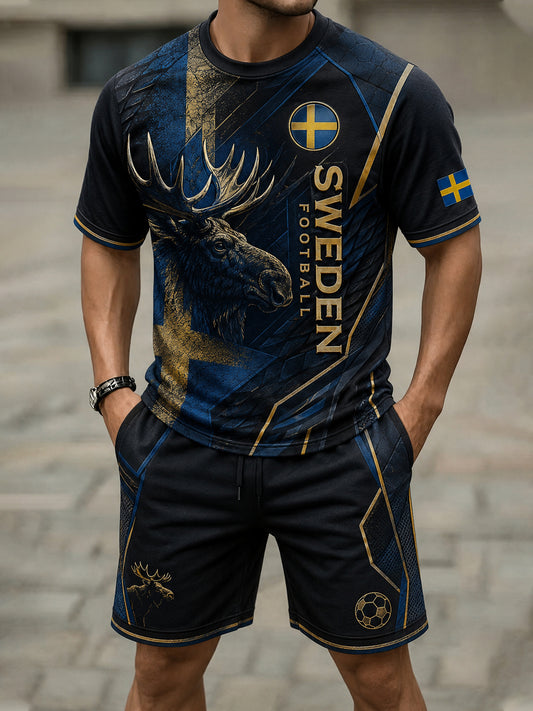 T-shirtset med herrlig svensk fotbollsfantasiillustration