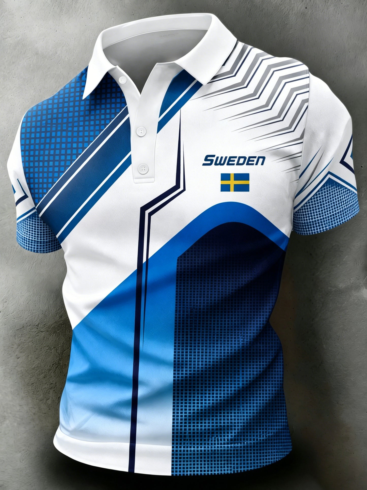 Mäns svenska fotbollsfan Art Print Polo.