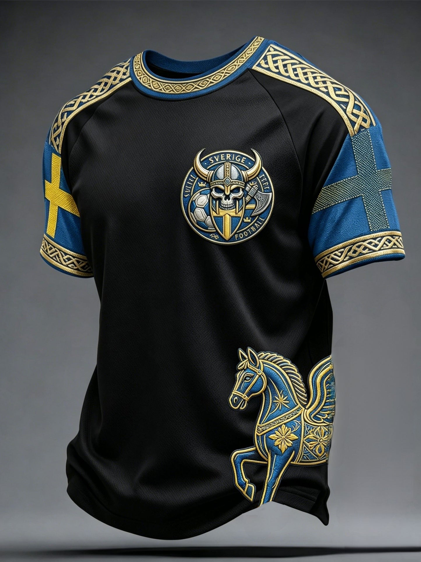 Herrar Retro Svensk Fotbollslärd 2026 Tryckt Ledsam T-shirt